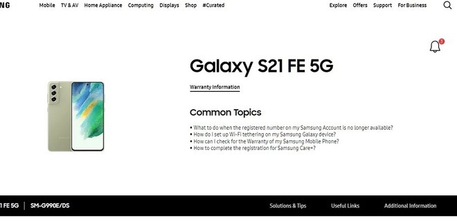 Samsung випадково опублікувала дані про Galaxy S21 FE до офіційного анонсу - Фото