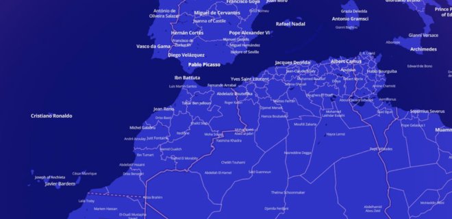 Фінський географ створив інтерактивну мапу з місцями народження найвидатніших людей світу - Фото