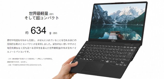 Fujitsu представила самый легкий в мире ноутбук – он весит 634 грамма - Фото
