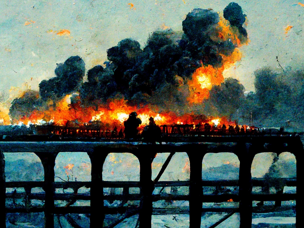 Нейромережа Midjourney показала власне бачення вибуху на Кримському мосту