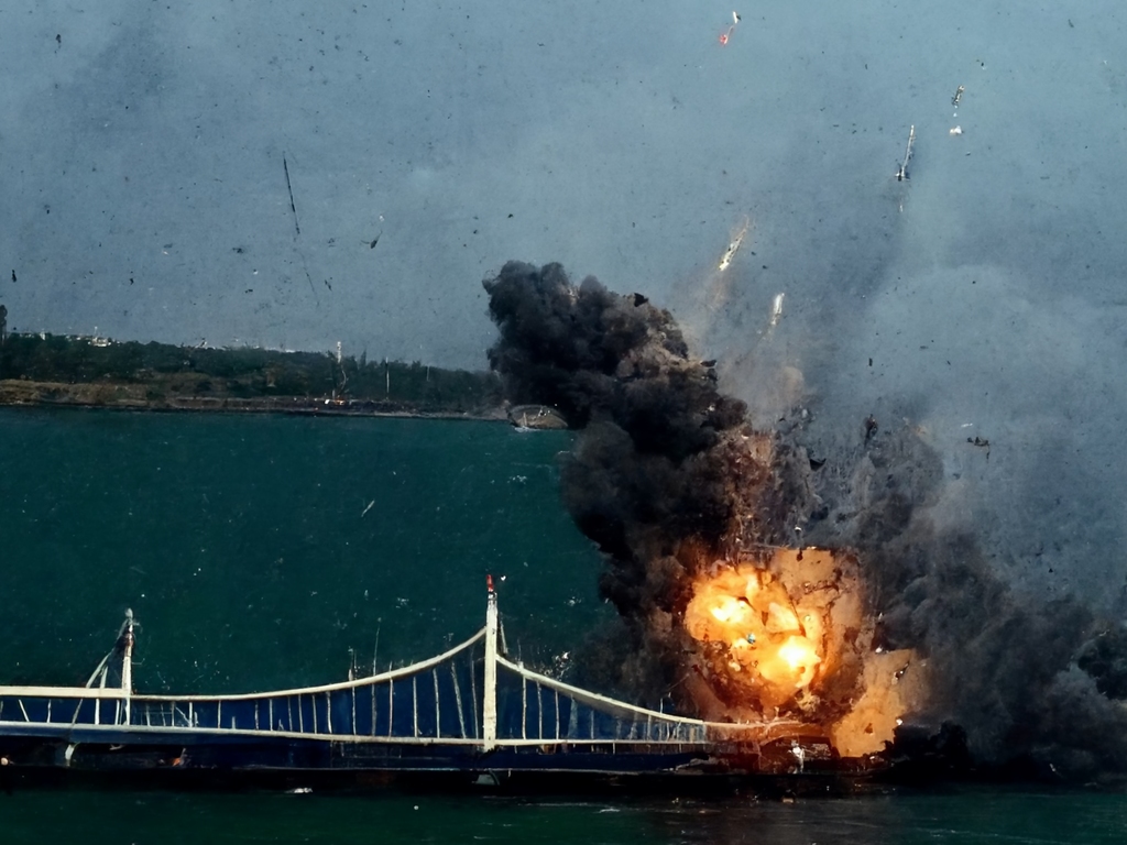 Нейромережа Midjourney показала власне бачення вибуху на Кримському мосту
