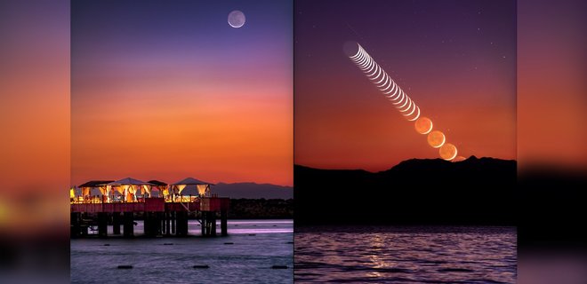 Астрофотограф показал фазы Луны и Меркурий в небе – фото - Фото