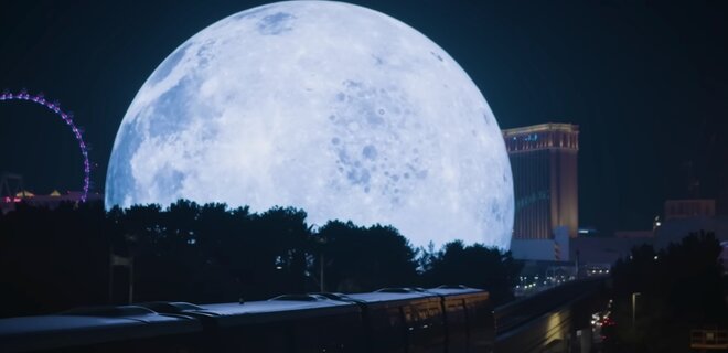 Гигантская сфера-экран в Лас-Вегасе превратилась в Землю, Луну и Марс – фото, видео - Фото